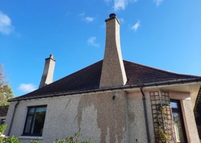 Rendered chimney stack after repair