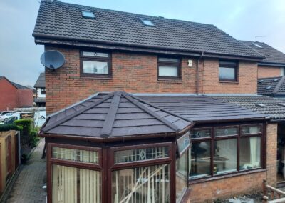 Conservatory with a new solid tiled roof