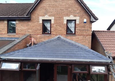 Solid conservatory roof seen from above