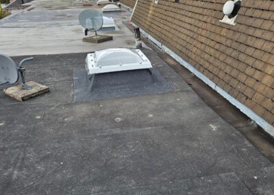 Finished flat roof with rooflight