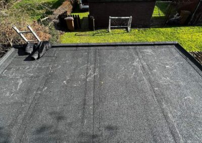 Replaced flat roof on a garage