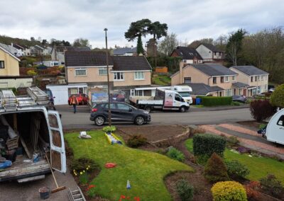 Garden landscaping during a building job