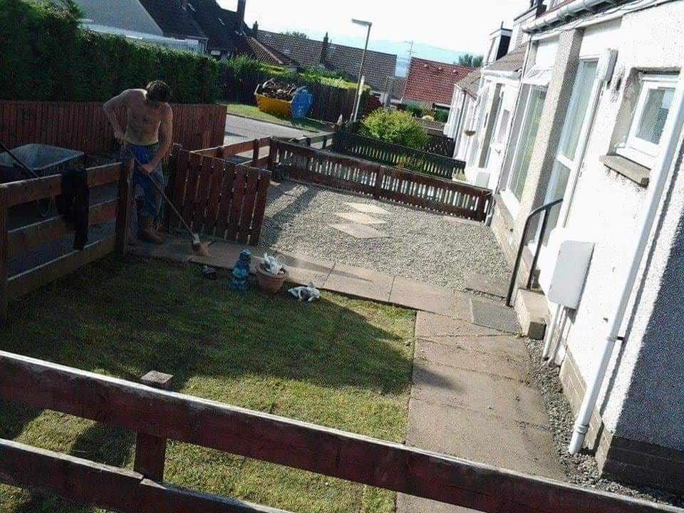 Garden path and wall work in progress