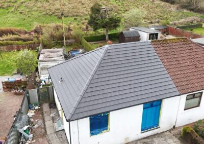 Hipped bungalow roof after replacement