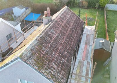 Mossy roof before cleaning