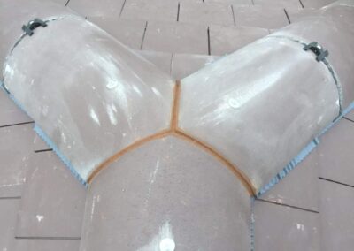 Hip and ridge tile detail on a repaired roof