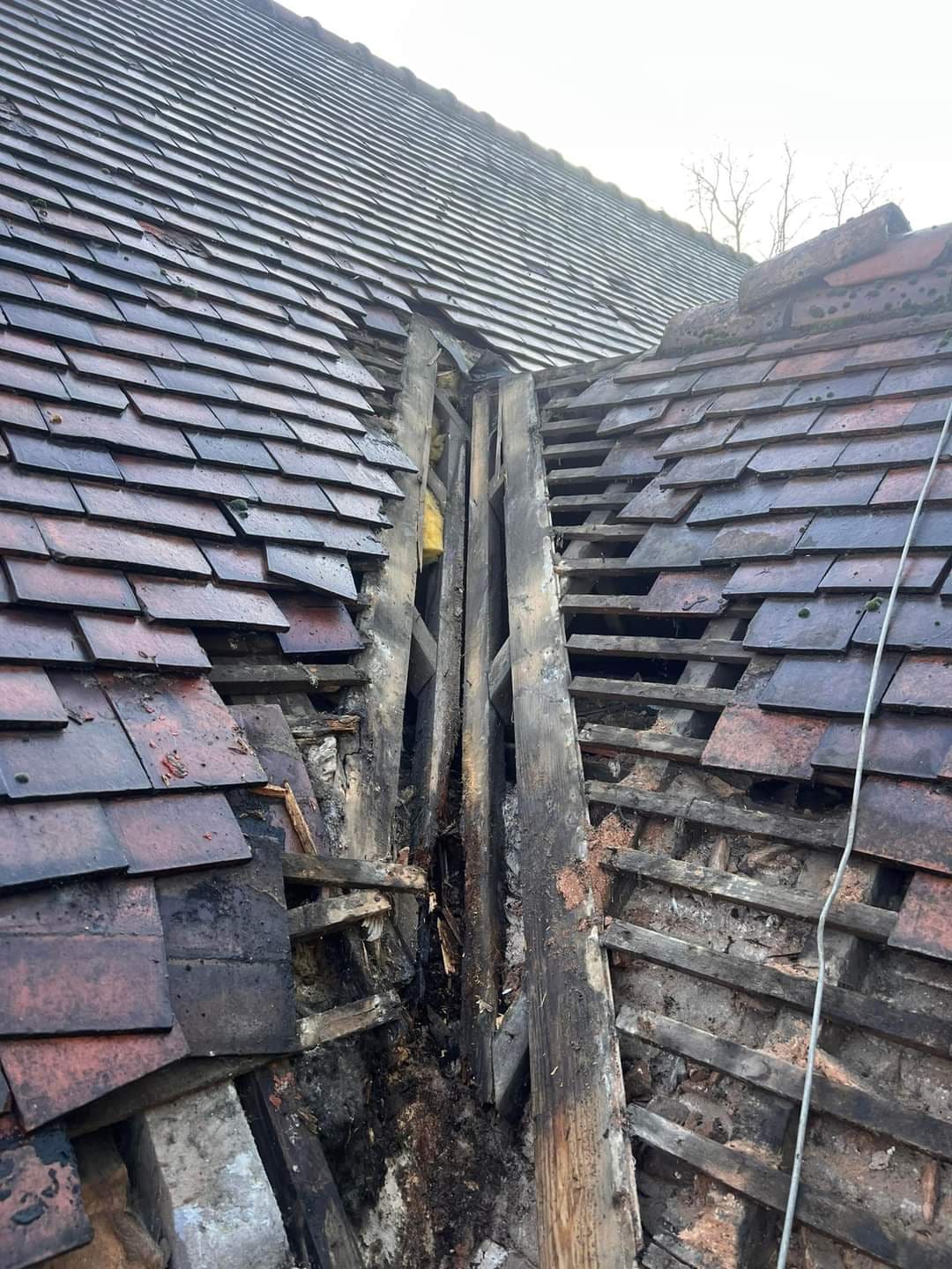 Slate valley stripped back for repair
