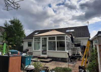 Conservatory roof conversion in progress
