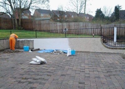 Flat roof replacement in progress