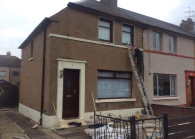 Newly roughcast house front