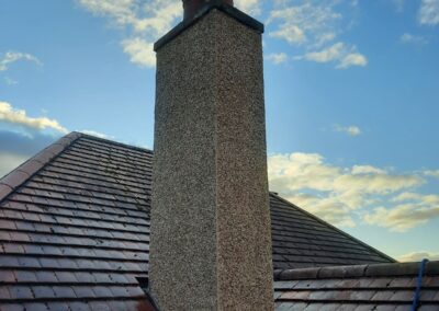 Rendered chimney after repair