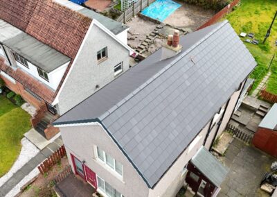 Grey tiled roof after re-roofing