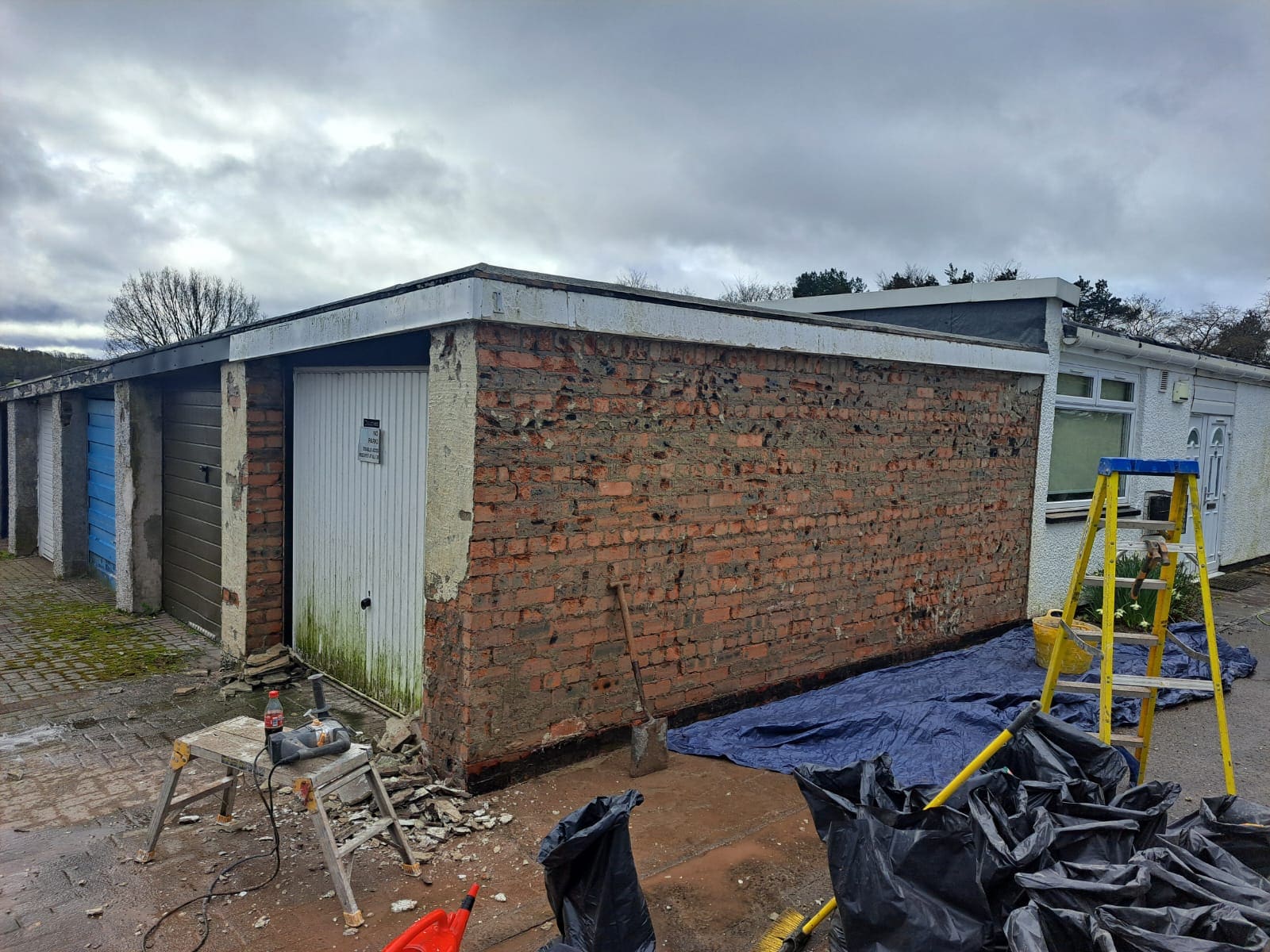 New flat roof on a garage