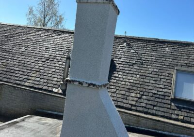 Chimney stack repair on a slate roof