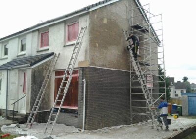 Scaffolding up for render and roughcast work