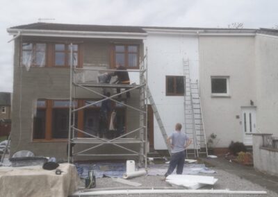 Scaffold up for roughcasting